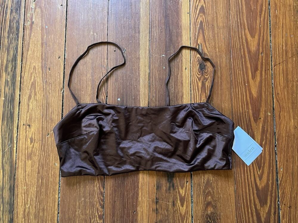 Auden Womens Brown Triangle Bralette Adjustable Strap Size M
